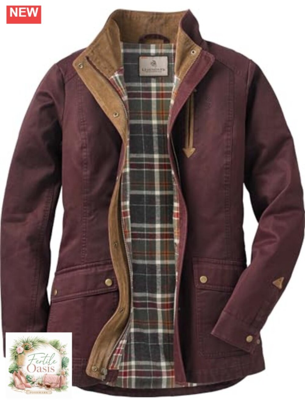 Women's Waxed Cotton Shirt Jacket Flannel Lined Long Sleeve